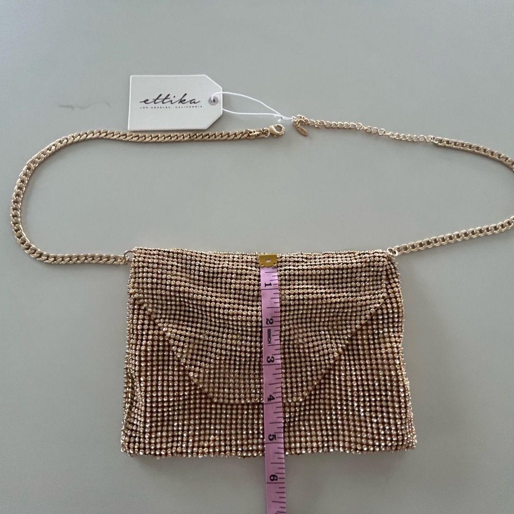 Ettika - Gold Metallic & Crystals Belt Bag / Shoulder Bag from REVOLVE - NWT - Picture 11 of 15